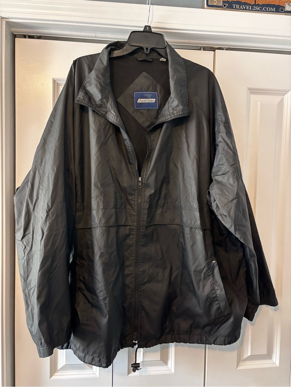 Vintage black Arnold Palmer golf raincoat